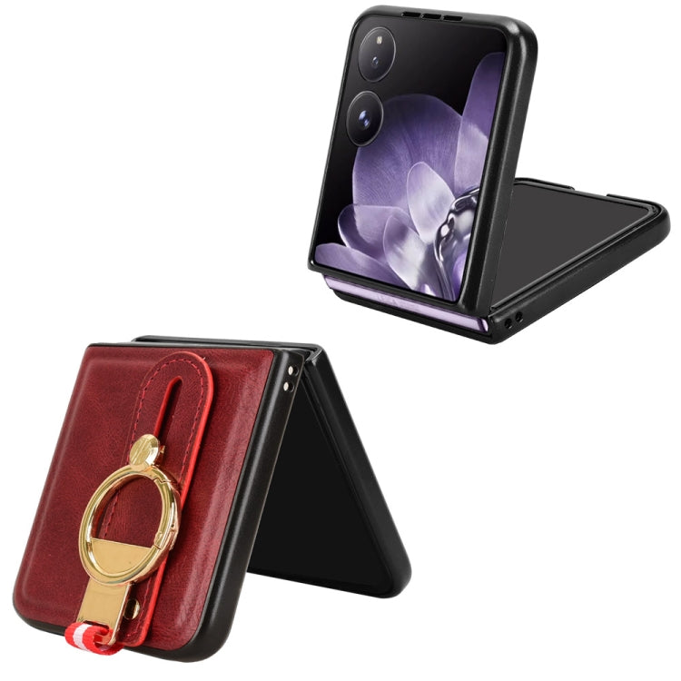 For Xiaomi Mix Flip Wristband Leather Back Phone Case