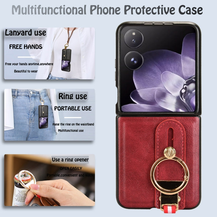 For Xiaomi Mix Flip Wristband Leather Back Phone Case