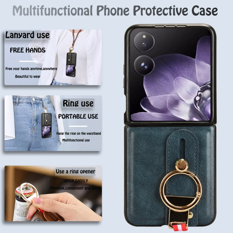 For Xiaomi Mix Flip Wristband Leather Back Phone Case