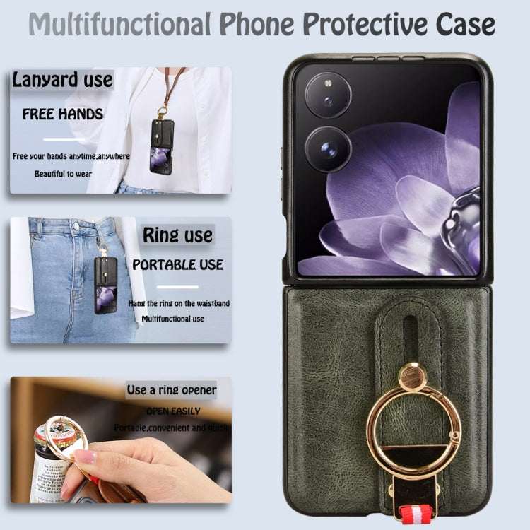For Xiaomi Mix Flip Wristband Leather Back Phone Case