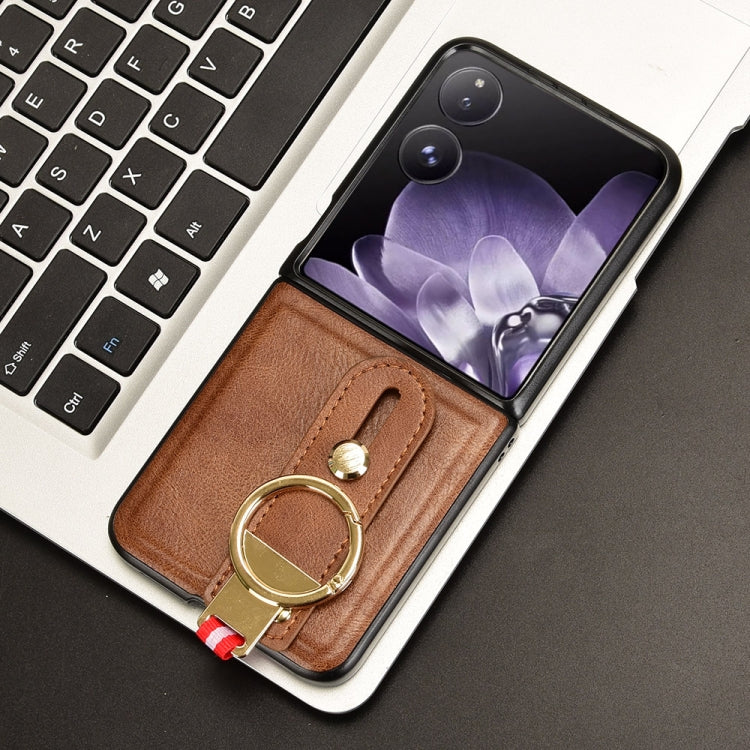 For Xiaomi Mix Flip Wristband Leather Back Phone Case
