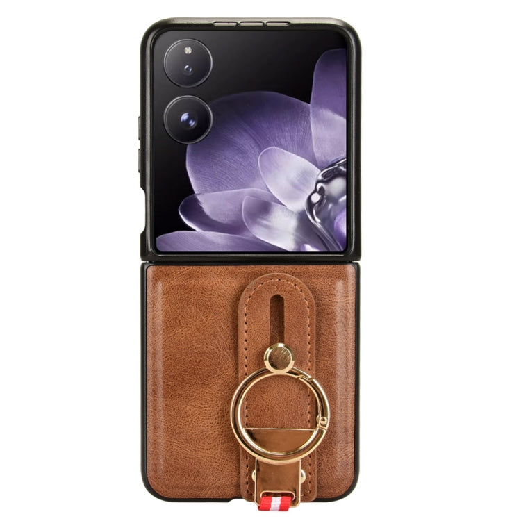 For Xiaomi Mix Flip Wristband Leather Back Phone Case