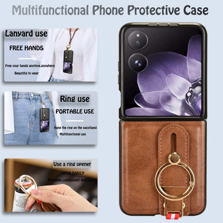 For Xiaomi Mix Flip Wristband Leather Back Phone Case