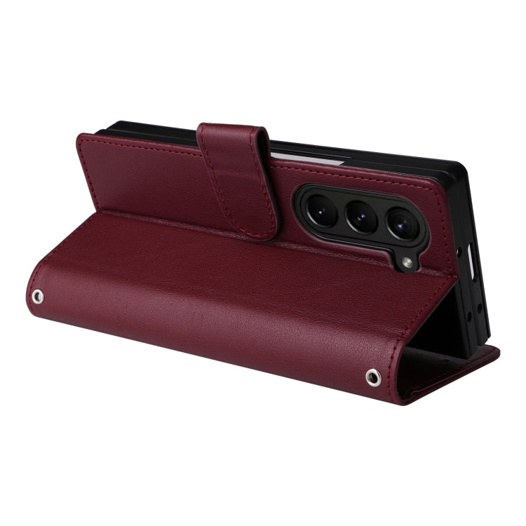 For Samsung Galaxy Z Fold5 5G Multifunctional Horizontal Flip Leather Phone Case with Three Card Slot