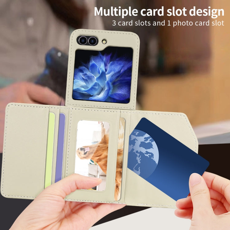 For Samsung Galaxy Z Flip6 / Flip7 FE VIETAO Rhombic Texture Wallet PU Phone Case with Long Lanyard