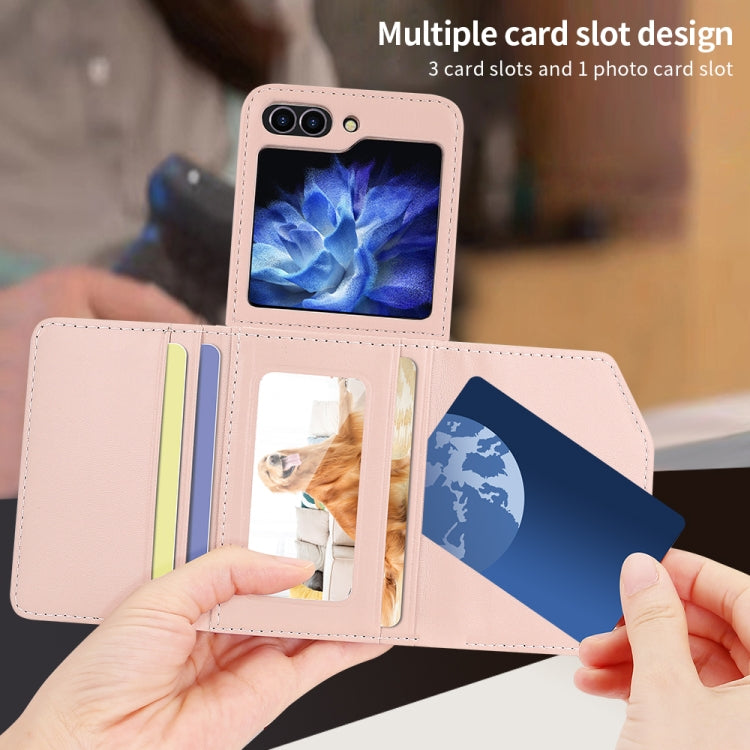 For Samsung Galaxy Z Flip6 / Flip7 FE VIETAO Rhombic Texture Wallet PU Phone Case with Long Lanyard