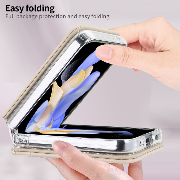 For Samsung Galaxy Z Flip6 / Flip7 FE VIETAO Rhombic Texture PU Card Slot Phone Case with Lanyard