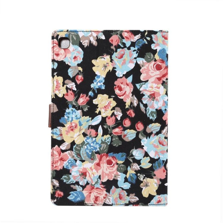 For Samsung Galaxy Tab A7 T505 Flower Cloth Texture PC Horizontal Flip Leather Protective Case, with Holder & Card Slots & Wallet & Photo Frame & Sleep / Wake-up Function