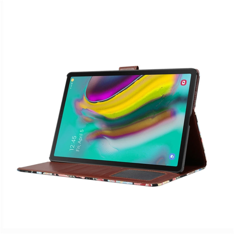 For Samsung Galaxy Tab A7 T505 Flower Cloth Texture PC Horizontal Flip Leather Protective Case, with Holder & Card Slots & Wallet & Photo Frame & Sleep / Wake-up Function