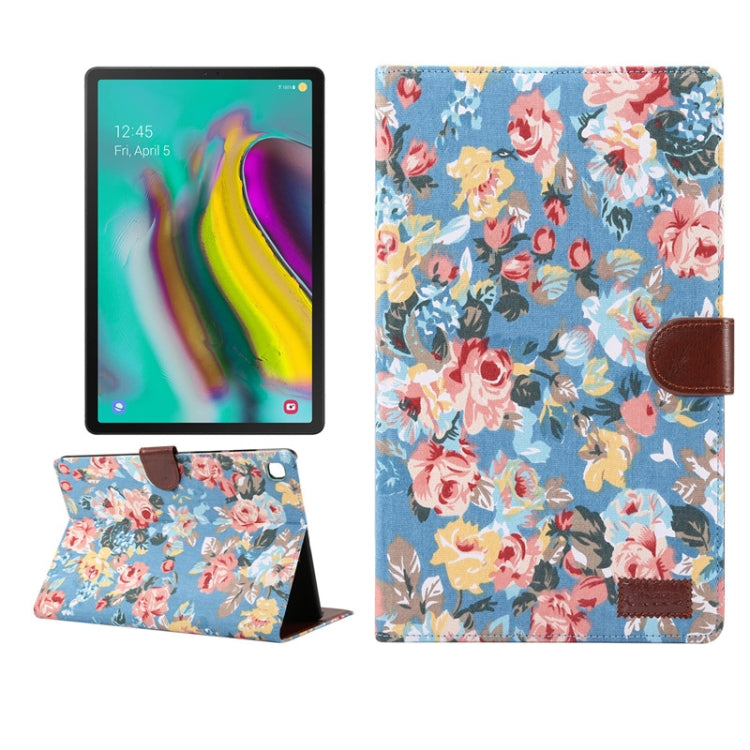 For Samsung Galaxy Tab A7 T505 Flower Cloth Texture PC Horizontal Flip Leather Protective Case, with Holder & Card Slots & Wallet & Photo Frame & Sleep / Wake-up Function