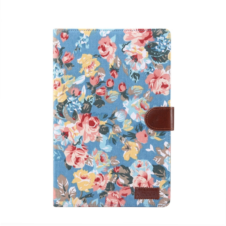 For Samsung Galaxy Tab A7 T505 Flower Cloth Texture PC Horizontal Flip Leather Protective Case, with Holder & Card Slots & Wallet & Photo Frame & Sleep / Wake-up Function