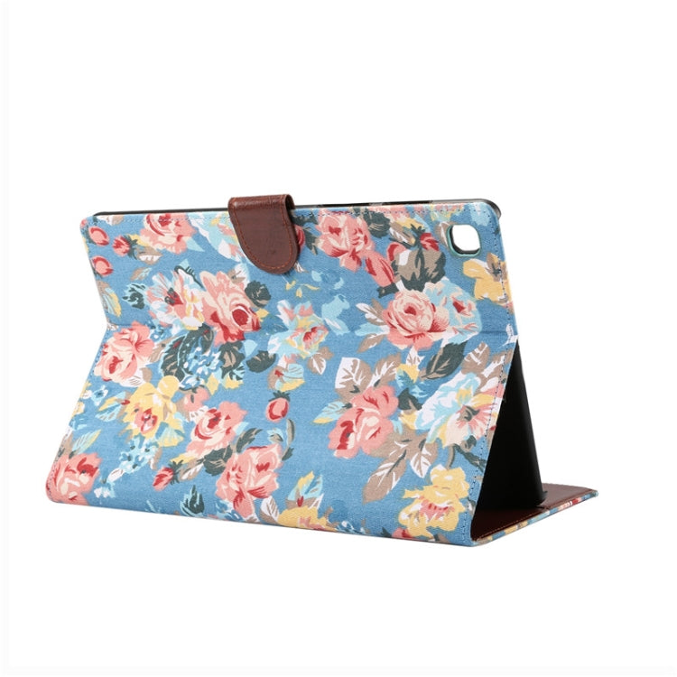 For Samsung Galaxy Tab A7 T505 Flower Cloth Texture PC Horizontal Flip Leather Protective Case, with Holder & Card Slots & Wallet & Photo Frame & Sleep / Wake-up Function