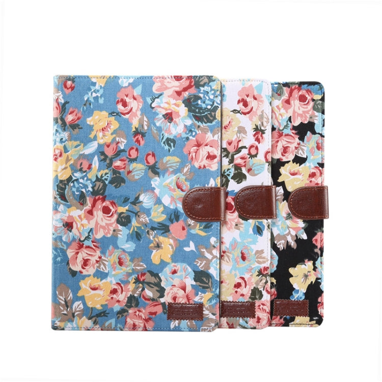 For Samsung Galaxy Tab A7 T505 Flower Cloth Texture PC Horizontal Flip Leather Protective Case, with Holder & Card Slots & Wallet & Photo Frame & Sleep / Wake-up Function