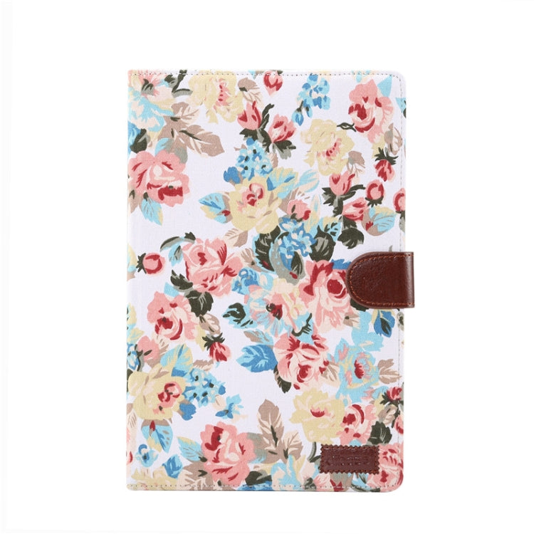 For Samsung Galaxy Tab A7 T505 Flower Cloth Texture PC Horizontal Flip Leather Protective Case, with Holder & Card Slots & Wallet & Photo Frame & Sleep / Wake-up Function