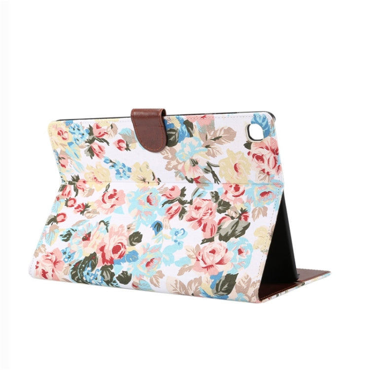 For Samsung Galaxy Tab A7 T505 Flower Cloth Texture PC Horizontal Flip Leather Protective Case, with Holder & Card Slots & Wallet & Photo Frame & Sleep / Wake-up Function