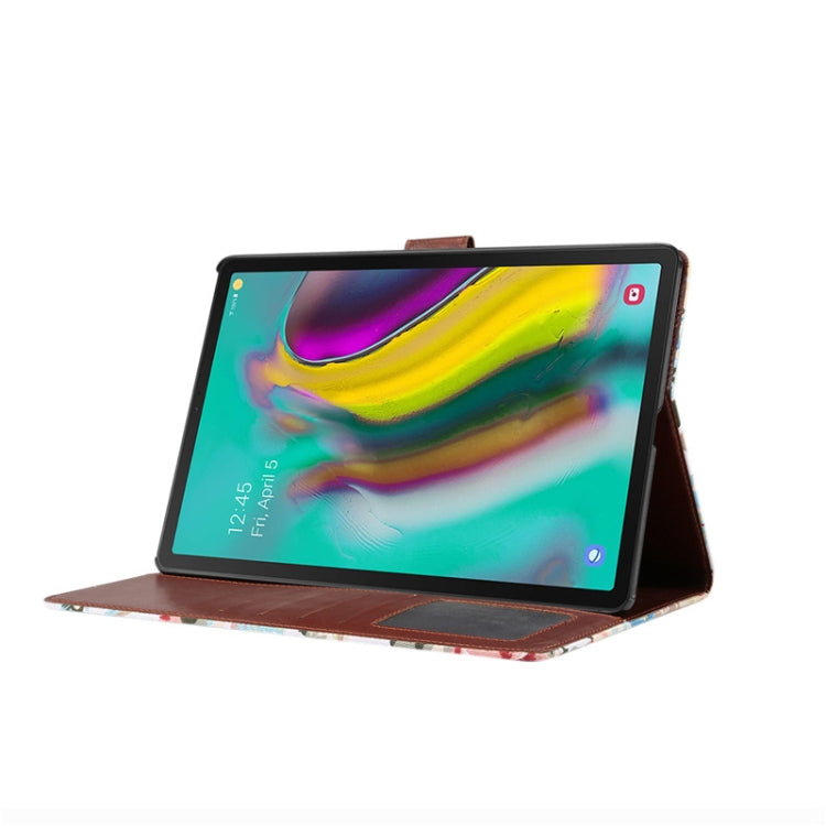 For Samsung Galaxy Tab A7 T505 Flower Cloth Texture PC Horizontal Flip Leather Protective Case, with Holder & Card Slots & Wallet & Photo Frame & Sleep / Wake-up Function