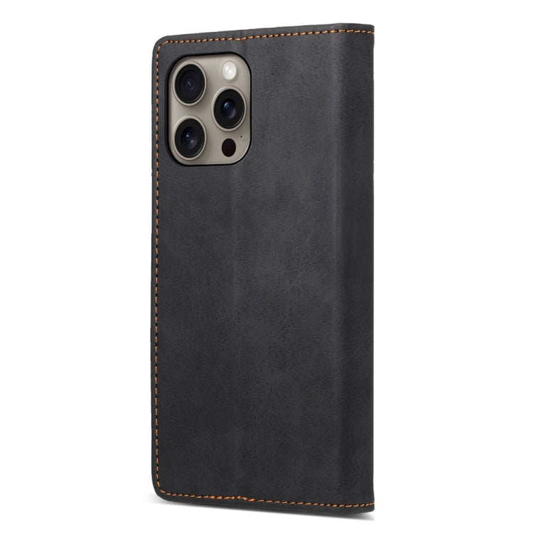 For iPhone 16 Pro Max Business Solid Color Magnetic RFID Leather Phone Case