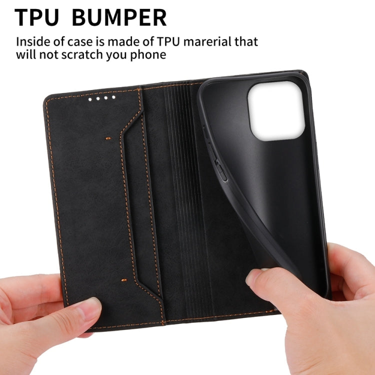 For iPhone 16 Pro Max Business Solid Color Magnetic RFID Leather Phone Case