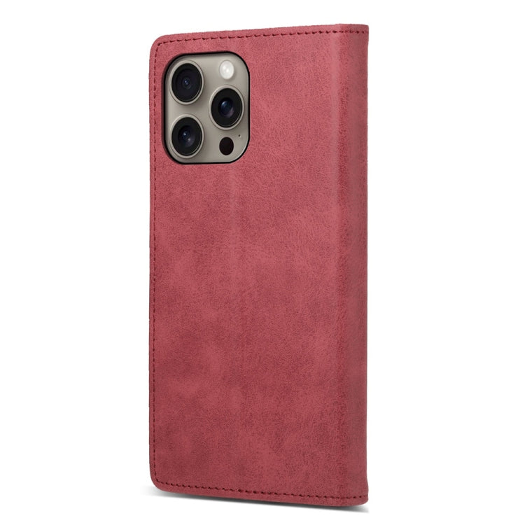 For iPhone 16 Pro Max Business Solid Color Magnetic RFID Leather Phone Case