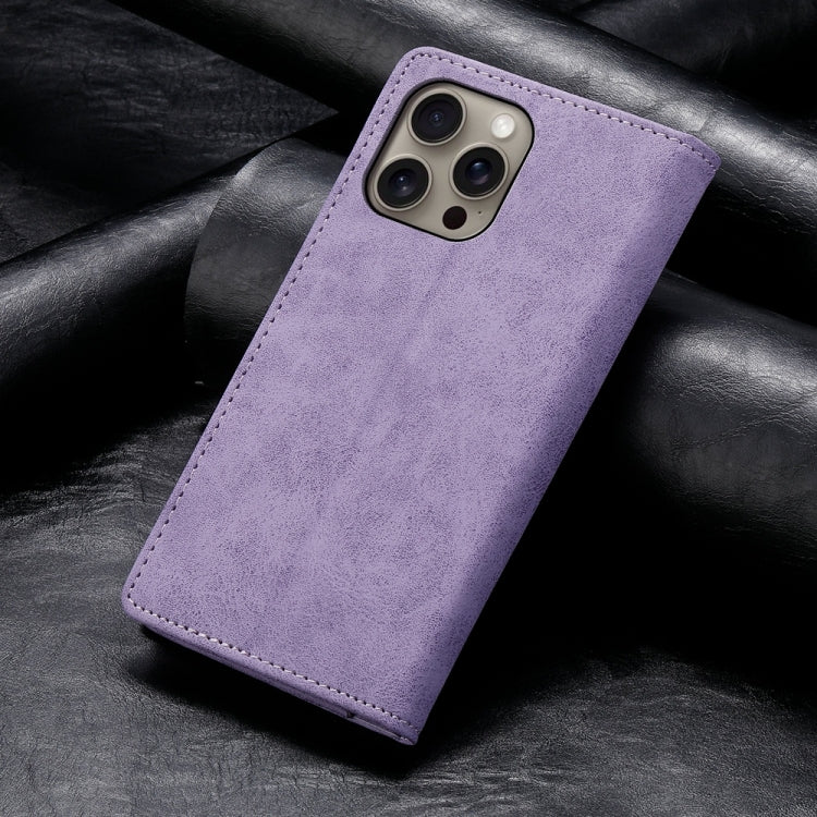 For iPhone 16 Pro Max Business Solid Color Magnetic RFID Leather Phone Case