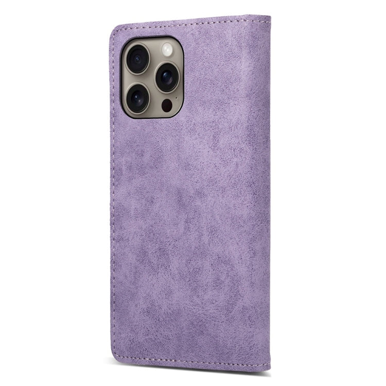 For iPhone 16 Pro Max Business Solid Color Magnetic RFID Leather Phone Case