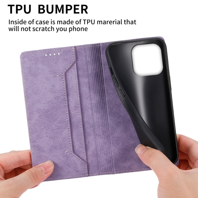 For iPhone 16 Pro Max Business Solid Color Magnetic RFID Leather Phone Case