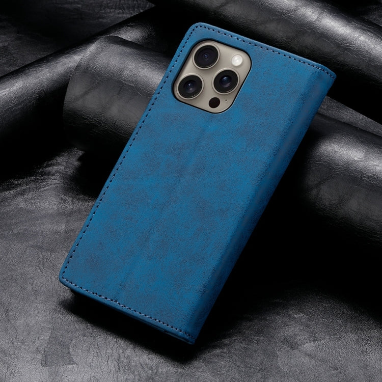 For iPhone 16 Pro Max Business Solid Color Magnetic RFID Leather Phone Case