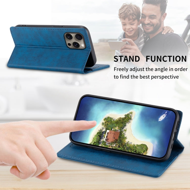 For iPhone 16 Pro Max Business Solid Color Magnetic RFID Leather Phone Case