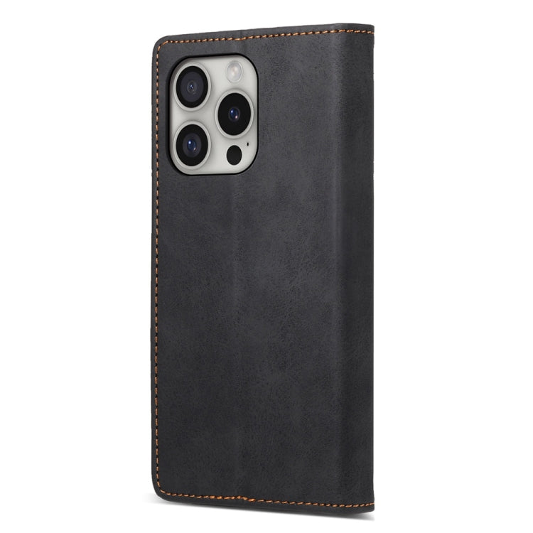 For iPhone 16 Pro Business Solid Color Magnetic RFID Leather Phone Case