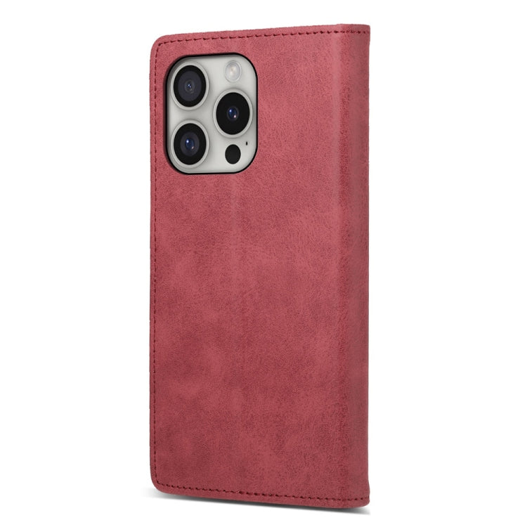 For iPhone 16 Pro Business Solid Color Magnetic RFID Leather Phone Case