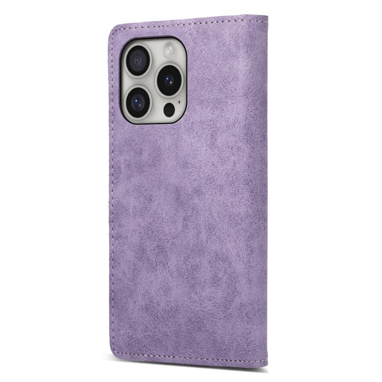 For iPhone 16 Pro Business Solid Color Magnetic RFID Leather Phone Case