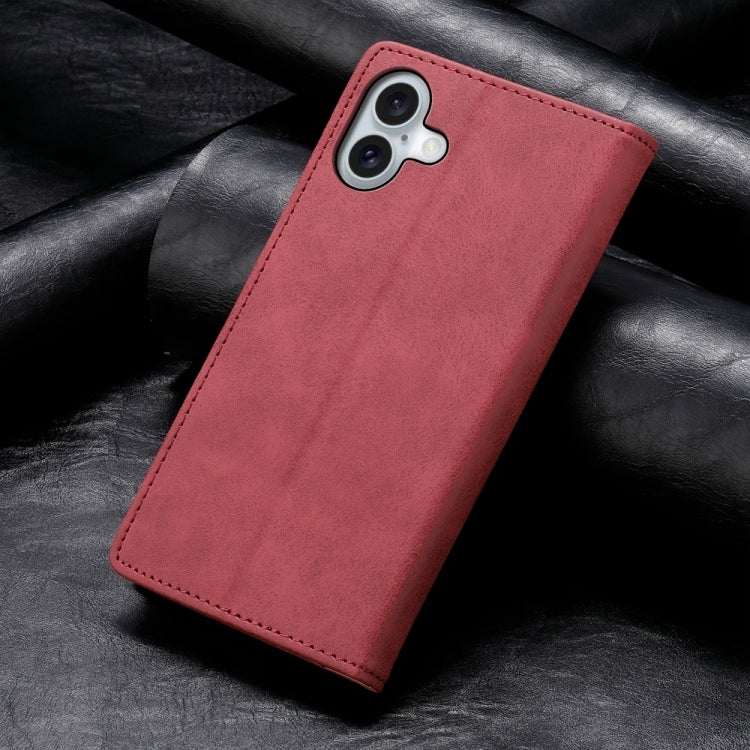 For iPhone 16 Plus Business Solid Color Magnetic RFID Leather Phone Case