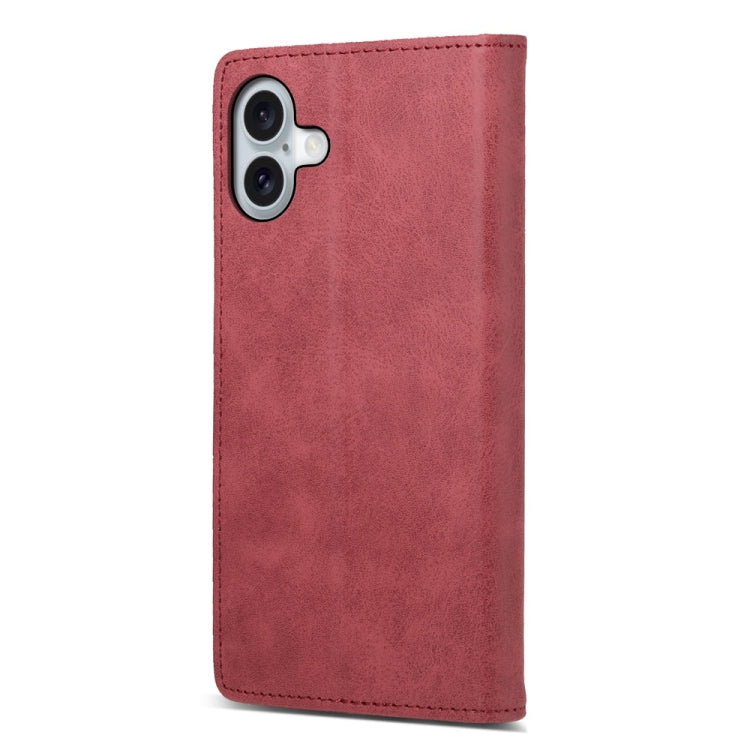 For iPhone 16 Plus Business Solid Color Magnetic RFID Leather Phone Case