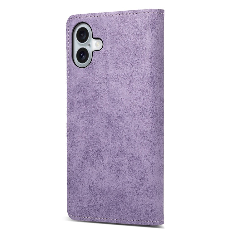 For iPhone 16 Plus Business Solid Color Magnetic RFID Leather Phone Case
