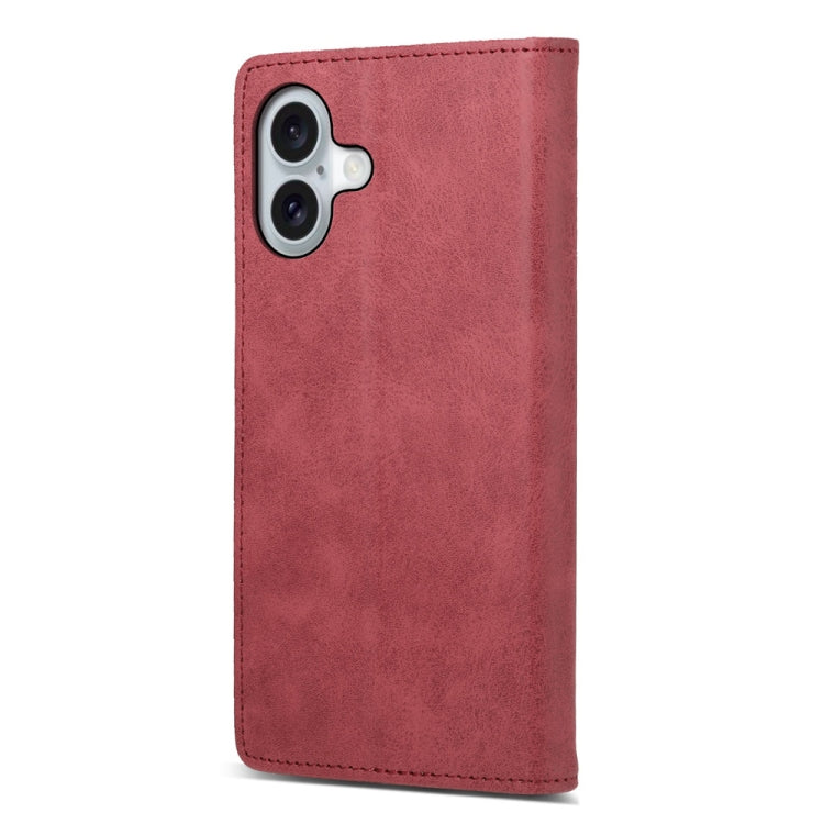 For iPhone 16 Business Solid Color Magnetic RFID Leather Phone Case