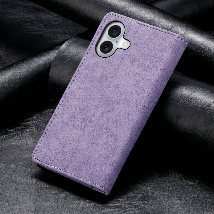 For iPhone 16 Business Solid Color Magnetic RFID Leather Phone Case