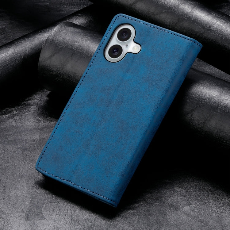 For iPhone 16 Business Solid Color Magnetic RFID Leather Phone Case