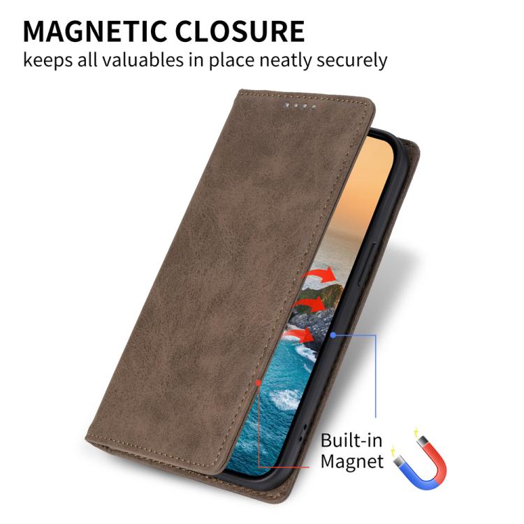 For iPhone 17 Pro Max Business Solid Color Magnetic RFID Leather Phone Case