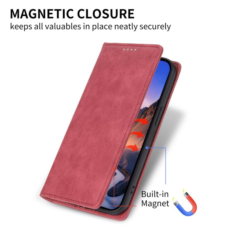 For iPhone 17 Pro Business Solid Color Magnetic RFID Leather Phone Case