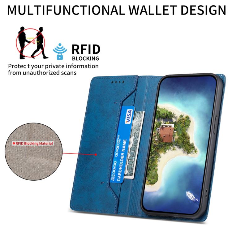 For iPhone Air Business Solid Color Magnetic RFID Leather Phone Case