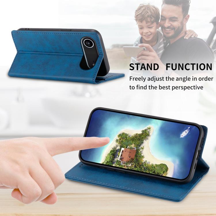 For iPhone Air Business Solid Color Magnetic RFID Leather Phone Case
