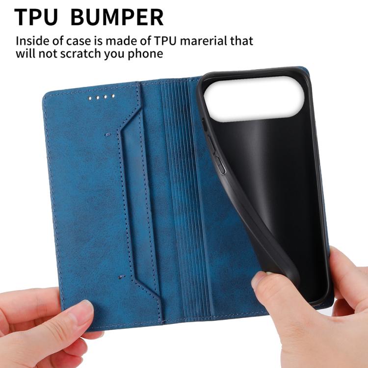 For iPhone Air Business Solid Color Magnetic RFID Leather Phone Case