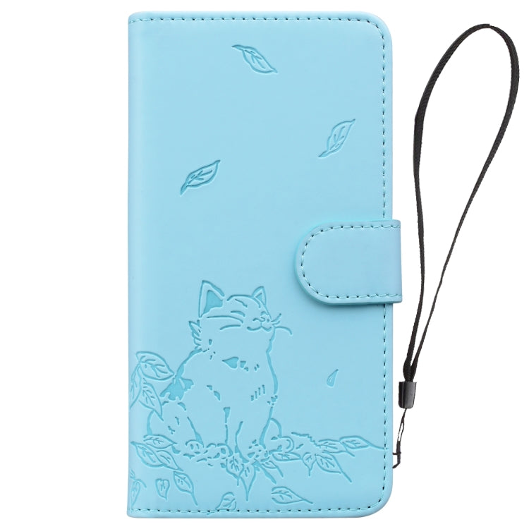 For Samsung Galaxy S23 Ultra 5G Cute Cat Embossed Leather Phone Case