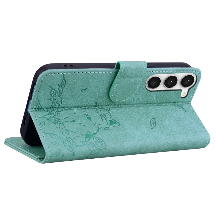 For Samsung Galaxy S23+ 5G Cute Cat Embossed Leather Phone Case