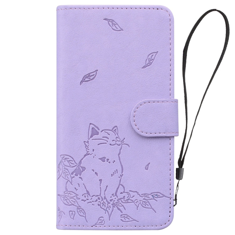 For Samsung Galaxy S20 FE Cute Cat Embossed Leather Phone Case