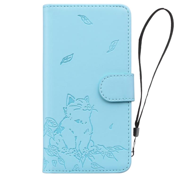 For Samsung Galaxy S25 Ultra 5G Cute Cat Embossed Leather Phone Case