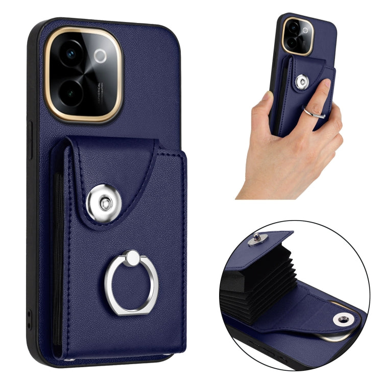 For vivo Y200 Organ Card Bag Ring Holder Phone Case