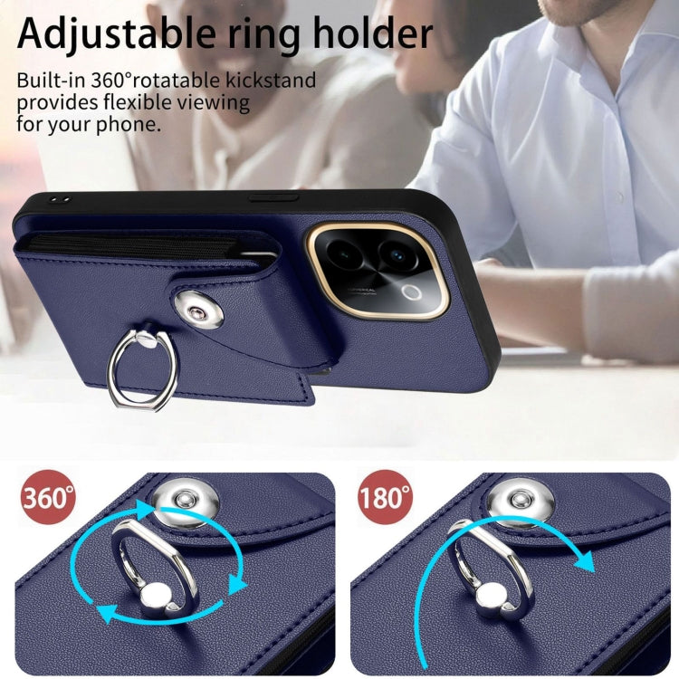 For vivo Y200 Organ Card Bag Ring Holder Phone Case