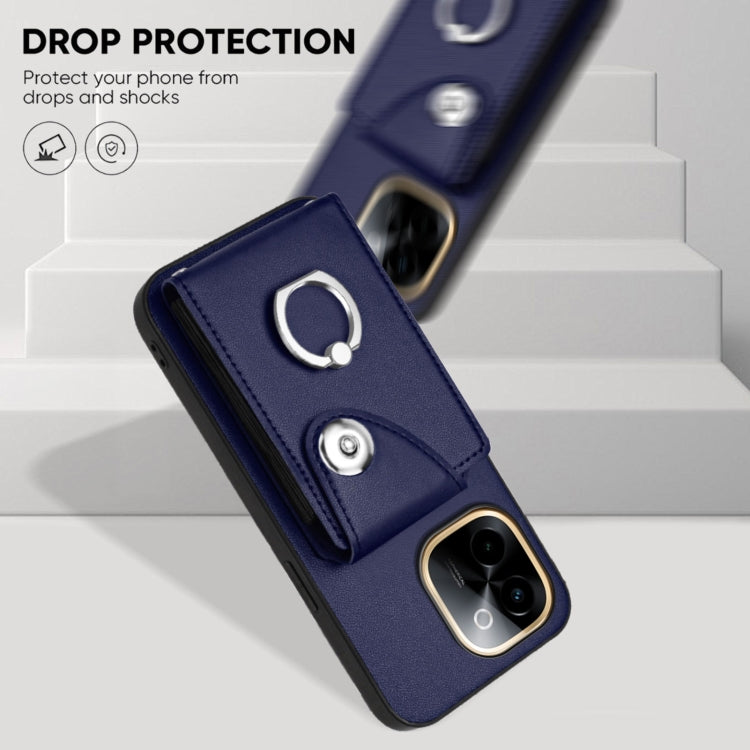 For vivo Y200 Organ Card Bag Ring Holder Phone Case