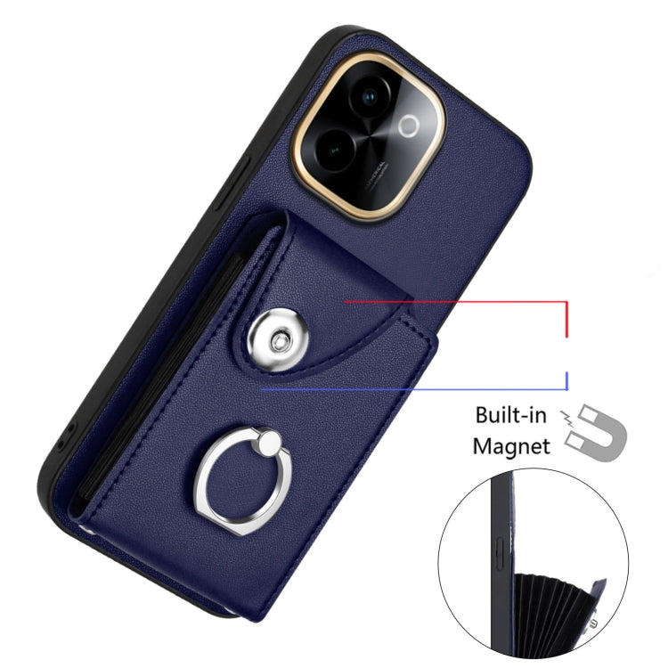 For vivo Y200 Organ Card Bag Ring Holder Phone Case